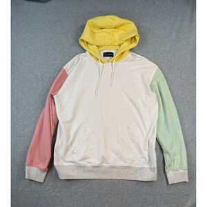 Original Use Large Hoodie Colorblock Retro Pastel Cotton Blend